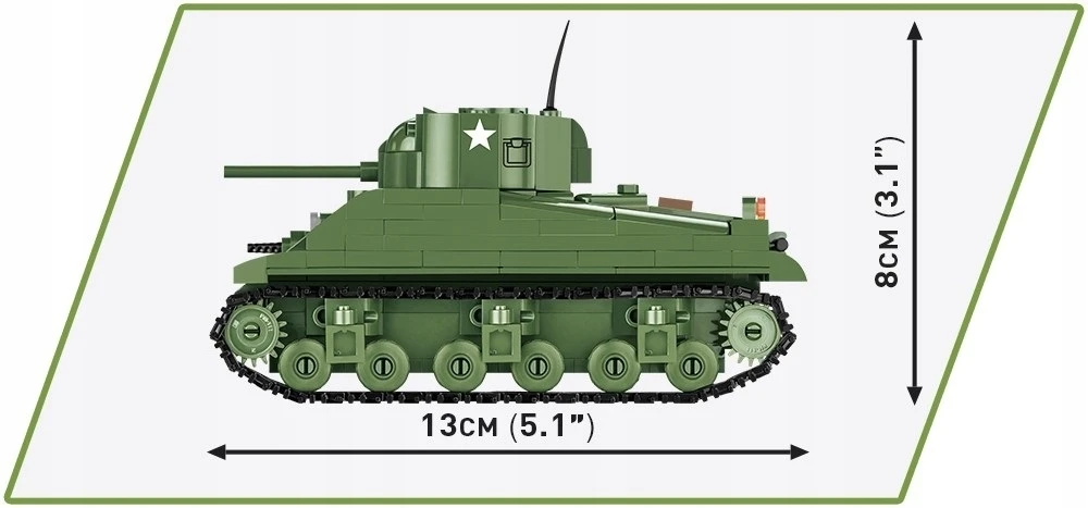 COBI konstruktorius Sherman M4A1 tankas 1:48, 312 detalių (2715)