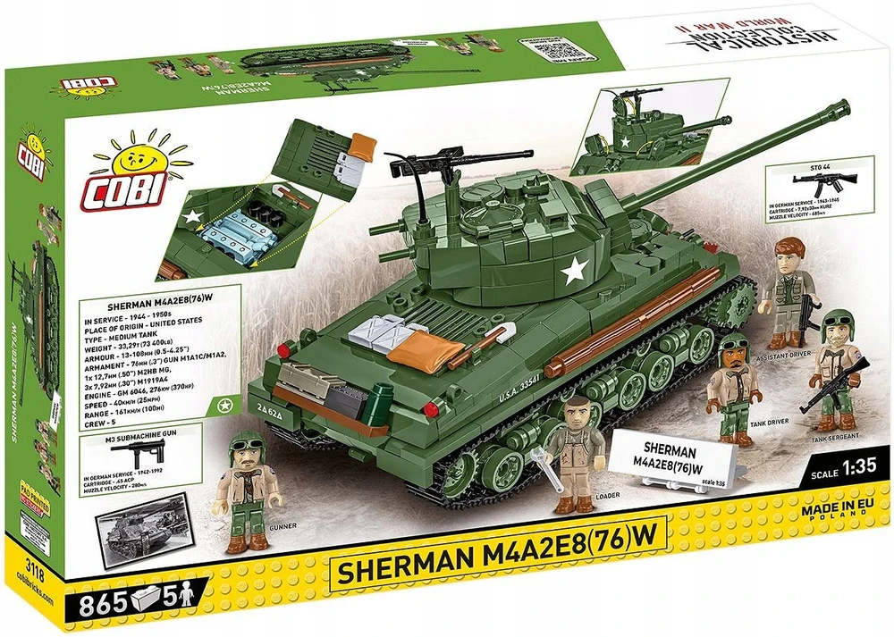 Cobi Klocki Sherman m4a2e8 blokai 865 blokai