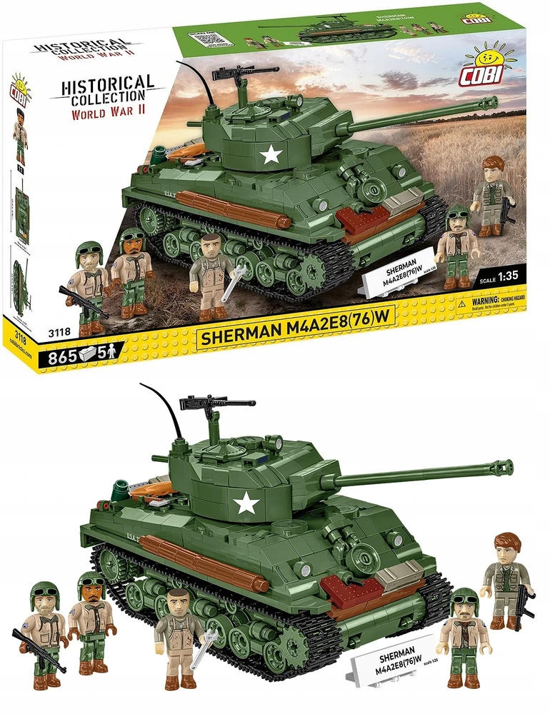 Cobi Klocki Sherman m4a2e8 blokai 865 blokai