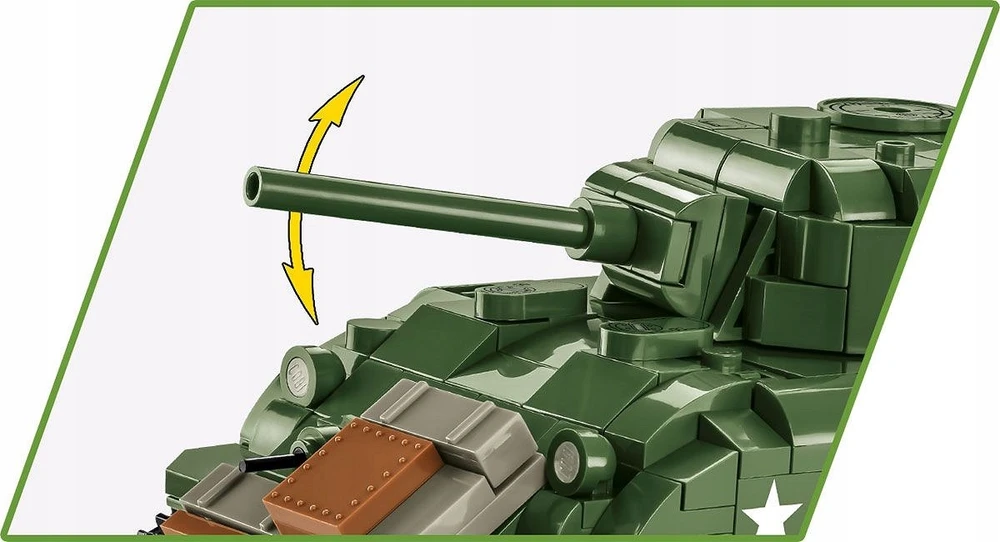 COBI 3126 blokuoja pagrindinį kovinį tanką SHERMAN M4A1, amerikietišką vidutinį tanką
