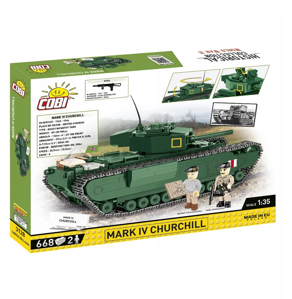 COBI-3128 HC WWII CHURCHILL MK.III 664 KL blokeliai.