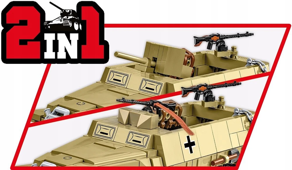 Cobi Pusiau vikšrinis šarvuotas transporteris Sd.Kfz.251, 500 konstravimo kaladėlių