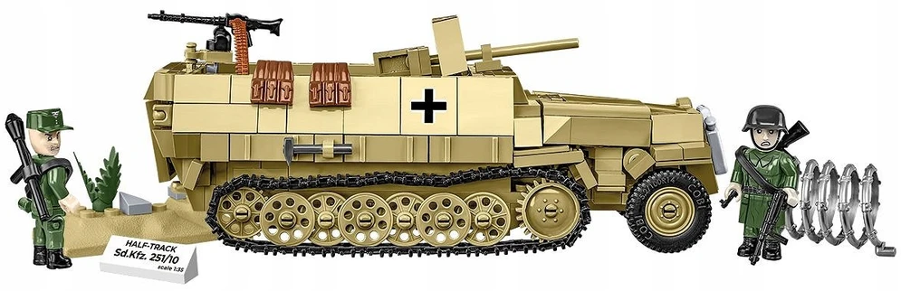 Cobi Pusiau vikšrinis šarvuotas transporteris Sd.Kfz.251, 500 konstravimo kaladėlių