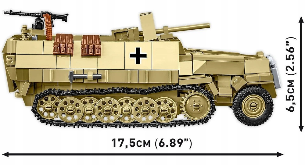 Cobi Pusiau vikšrinis šarvuotas transporteris Sd.Kfz.251, 500 konstravimo kaladėlių