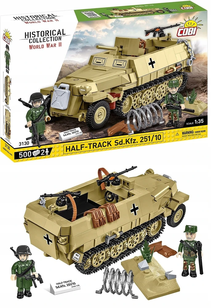 Cobi Pusiau vikšrinis šarvuotas transporteris Sd.Kfz.251, 500 konstravimo kaladėlių