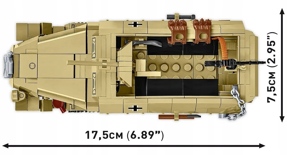 Cobi Pusiau vikšrinis šarvuotas transporteris Sd.Kfz.251, 500 konstravimo kaladėlių