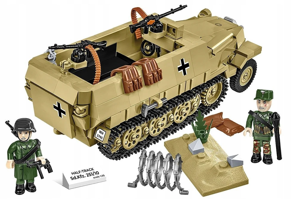 Cobi Pusiau vikšrinis šarvuotas transporteris Sd.Kfz.251, 500 konstravimo kaladėlių