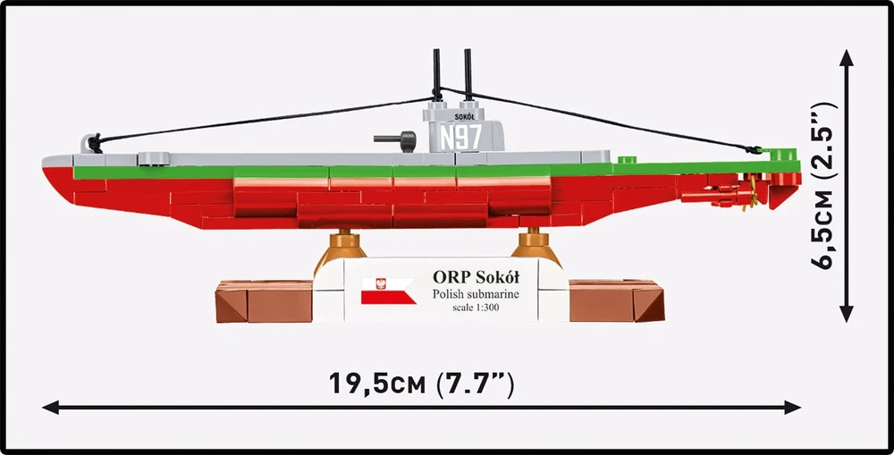 COBI 4863 Lenkijos povandeninis laivas ORP SOKÓŁ Lenkijos povandeninis laivas