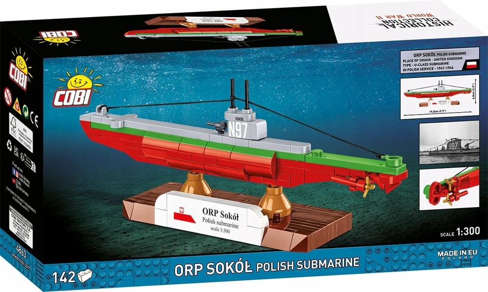 COBI 4863 Lenkijos povandeninis laivas ORP SOKÓŁ Lenkijos povandeninis laivas
