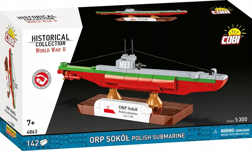 COBI 4863 Lenkijos povandeninis laivas ORP SOKÓŁ Lenkijos povandeninis laivas