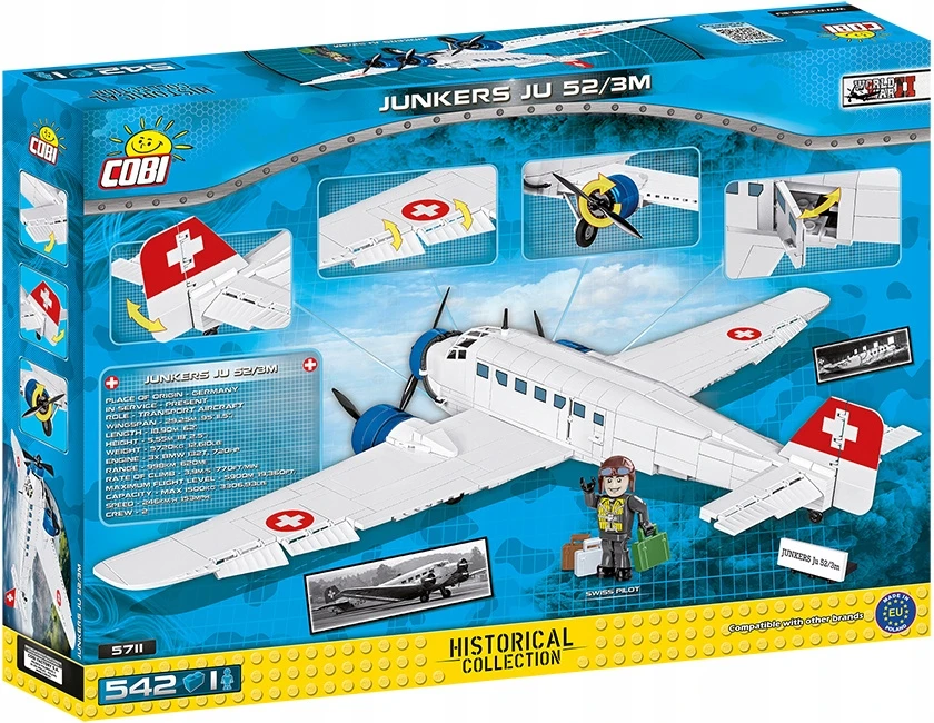 Cobi 5711 Vokietijos Junkers JU-52/3M transporto lėktuvas