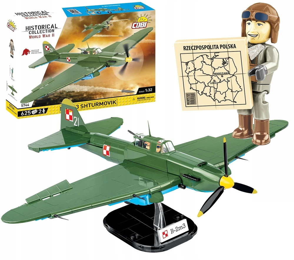 COBI 5744 BLOKAI LĖKTUVAS IL-2M3 SHTURMOVIK 625 VNT.