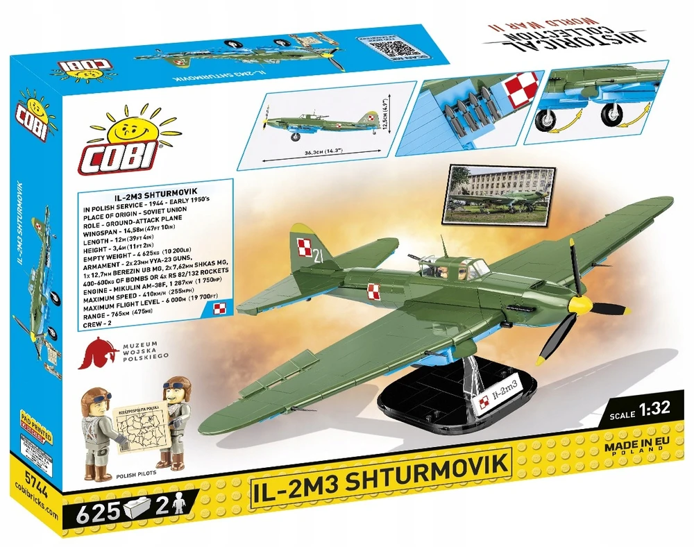 COBI 5744 BLOKAI LĖKTUVAS IL-2M3 SHTURMOVIK 625 VNT.