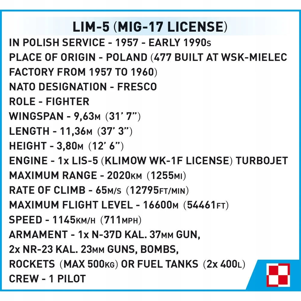 Cobi Lėktuvo modelis Lim-5 su lenkų pilotu