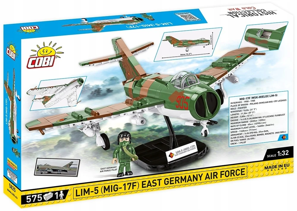 COBI 5825 LIM-5 (MIG 17-F) lėktuvas Rytų Vokietija