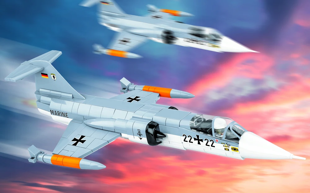 COBI -5907 LOCKHEED F-104 STARFIGHTER - STATYBŲ ŽAIDIMAS - PILKA