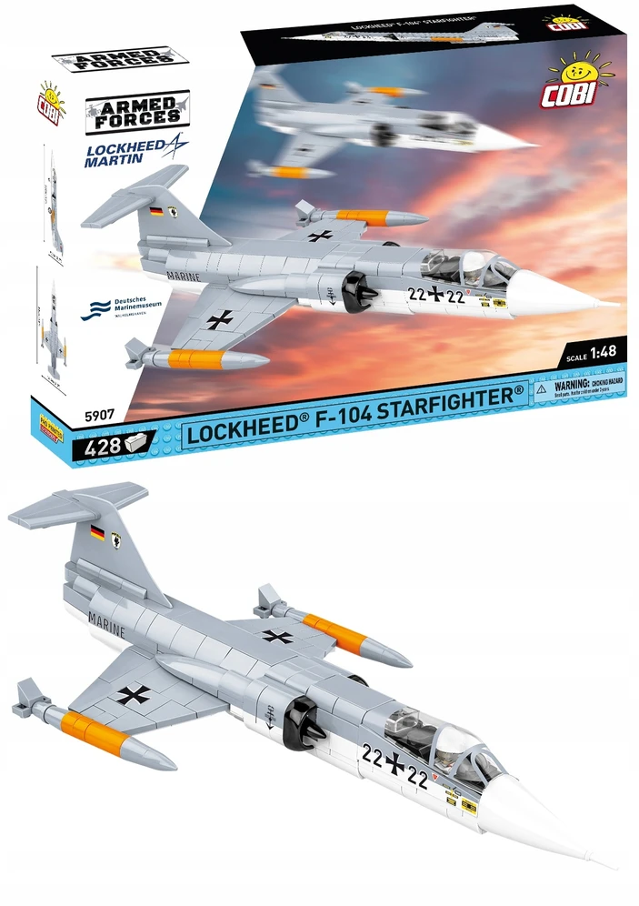 COBI -5907 LOCKHEED F-104 STARFIGHTER - STATYBŲ ŽAIDIMAS - PILKA