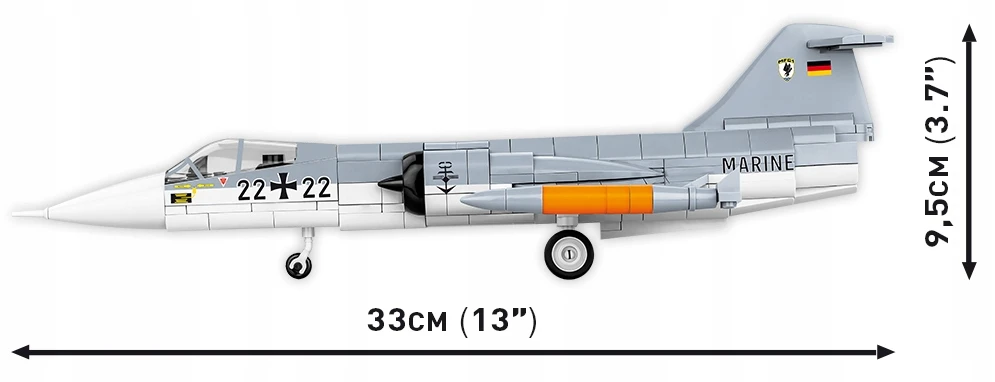 COBI -5907 LOCKHEED F-104 STARFIGHTER - STATYBŲ ŽAIDIMAS - PILKA