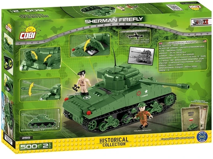 COBI ARMY 2515 SHERMANN FIREFLY 500 KLASĖS TANKAS.