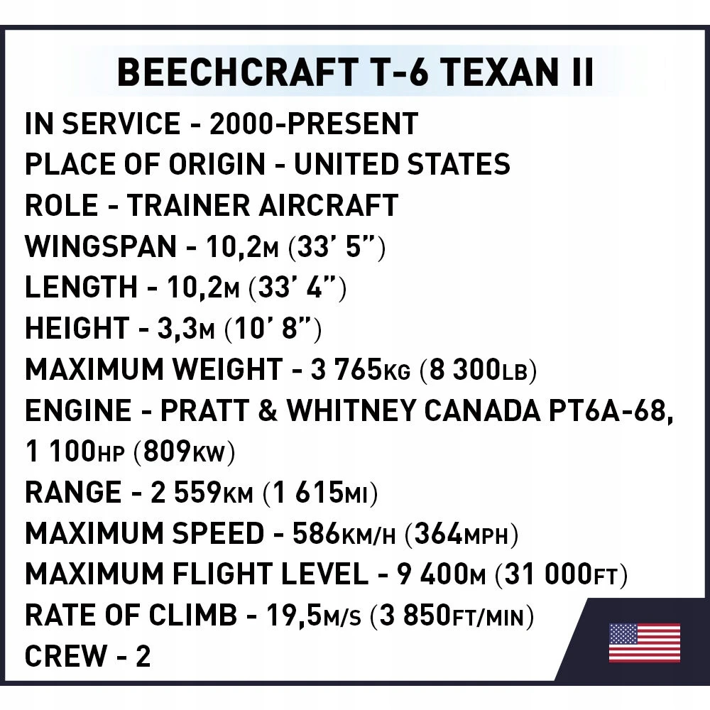 Cobi Beech T-6 Texan Ii klocki konstrukcyjne 197 el.