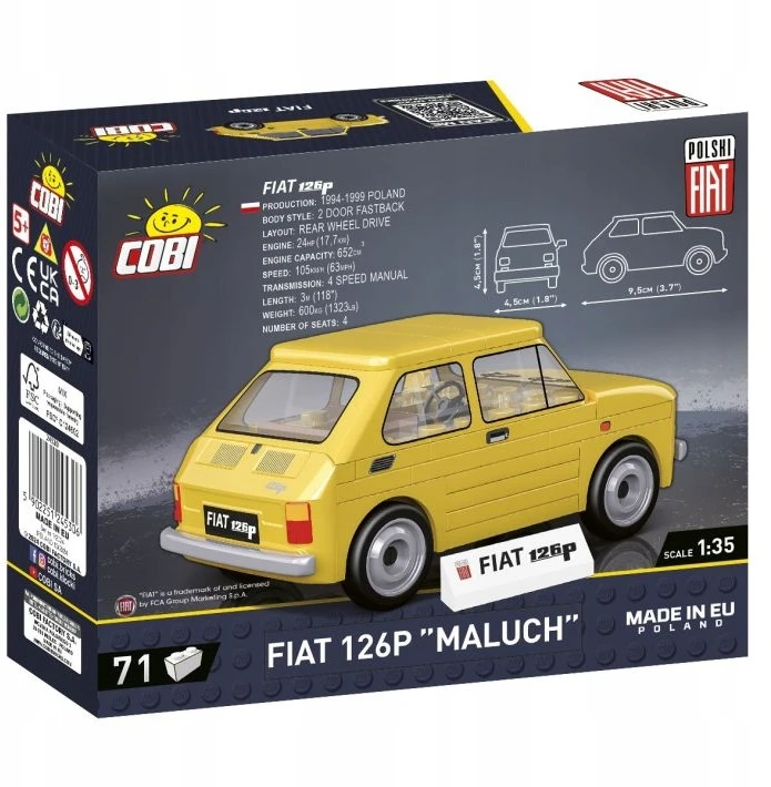 COBI BLOCKS 24530 LENKIJA automobilis FIAT 126P "MALUCH" Youngtimer 71 El.