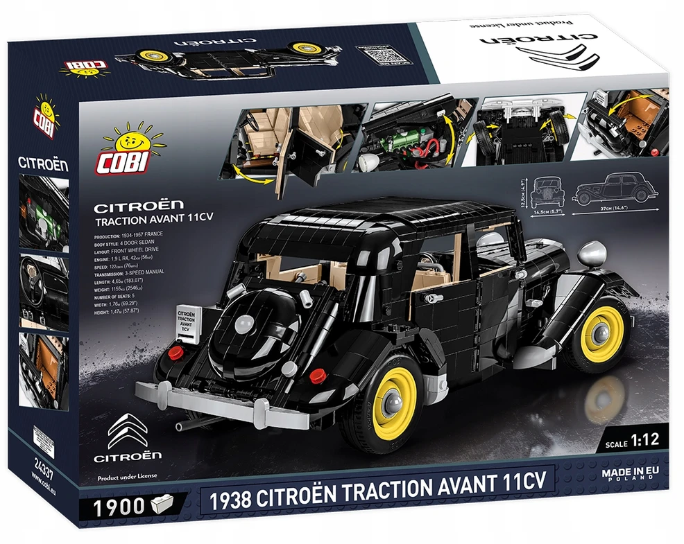 Cobi 24337 lengvasis automobilis Citroen Traction Avant 11CV 1938 1900