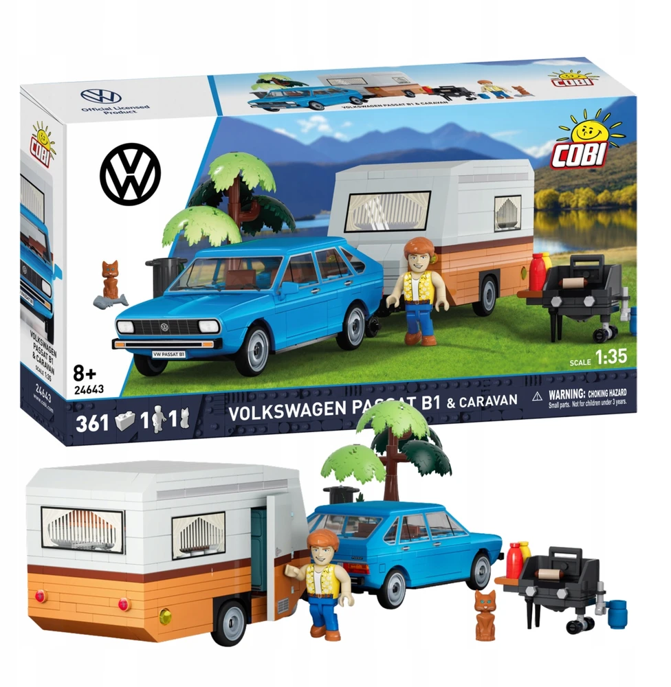 COBI BLOKAI 24643 Auto Volkswagen Camping Passat B1 ACTION TOWN 361 vnt.