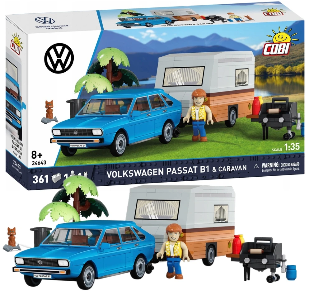 COBI BLOKAI 24643 Auto Volkswagen Camping Passat B1 ACTION TOWN 361 vnt.
