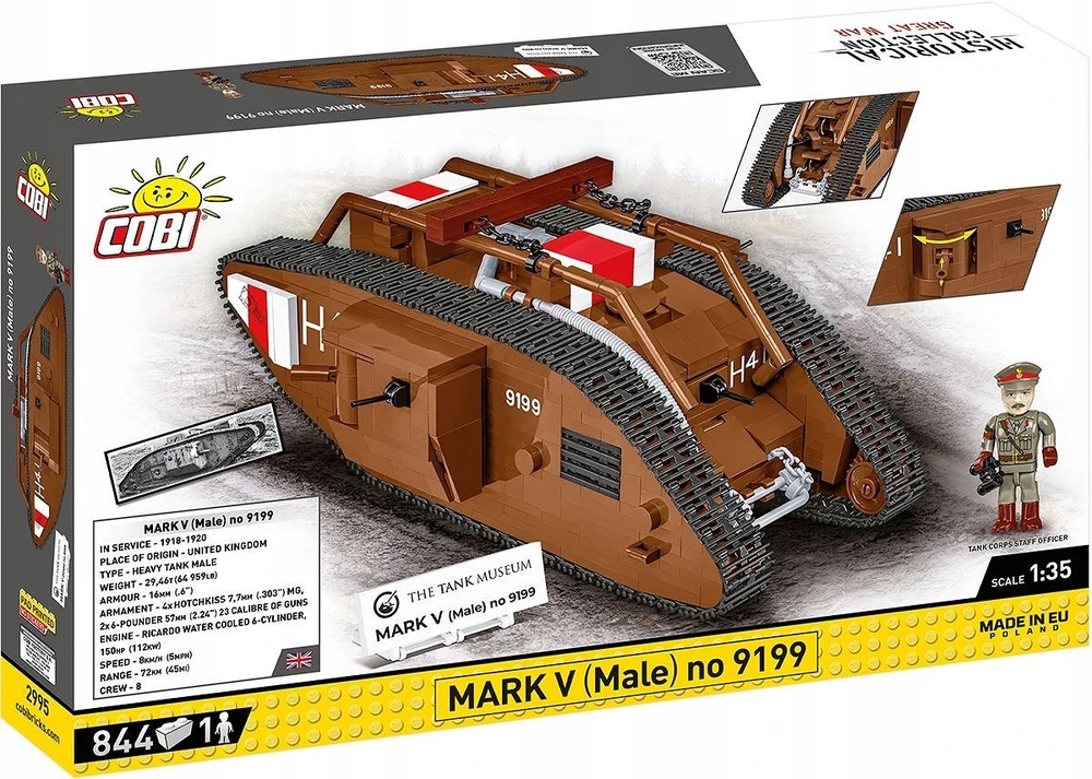 COBI Mark V „Male“ tanko konstruktorius, 1:35, 844 detalės