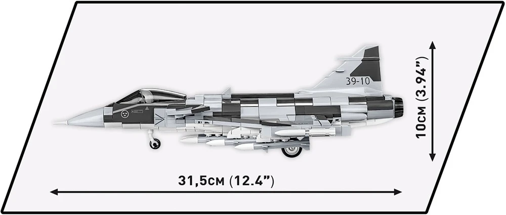 Cobi Konstruktorius karinis lėktuvas Saab Jas 39 Gripen E, 480 detalių