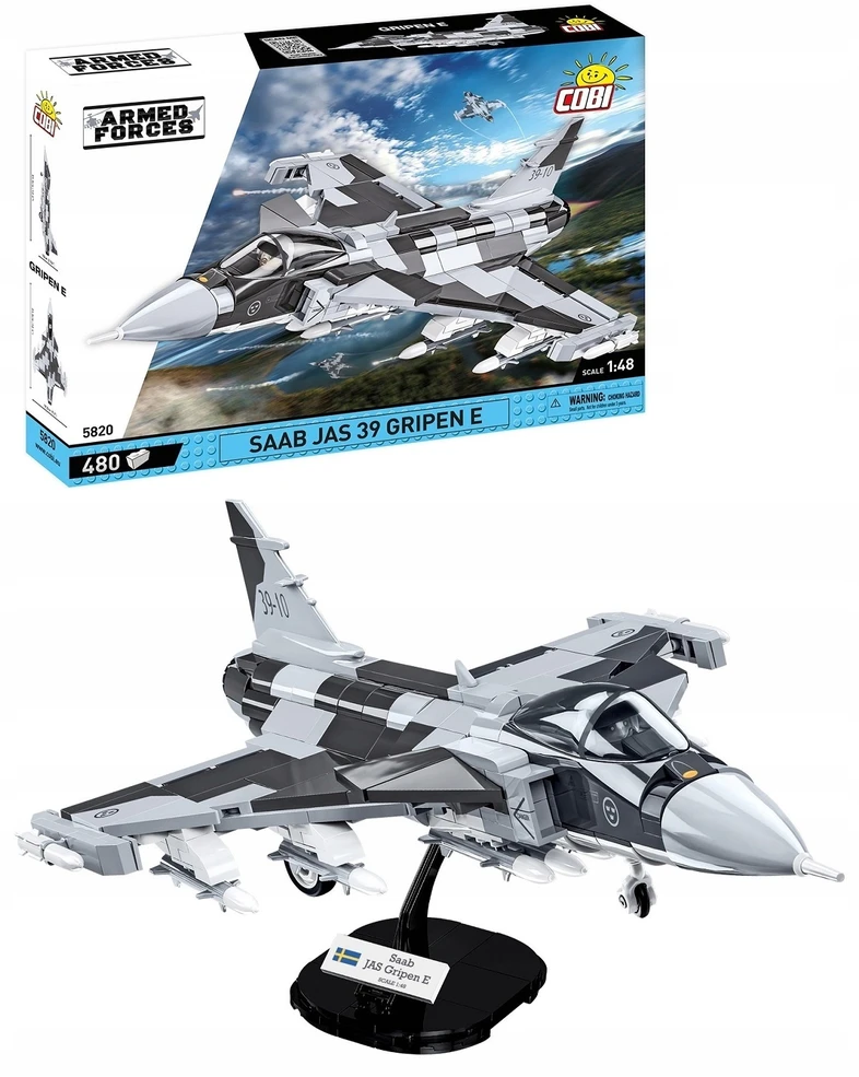 Cobi Konstruktorius karinis lėktuvas Saab Jas 39 Gripen E, 480 detalių