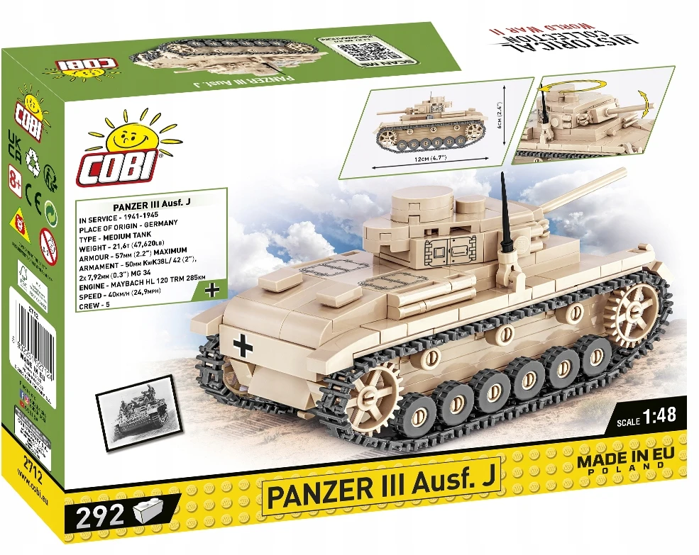 COBI - Konstruktorius Panzer III Ausf. J, 1/48, 2712