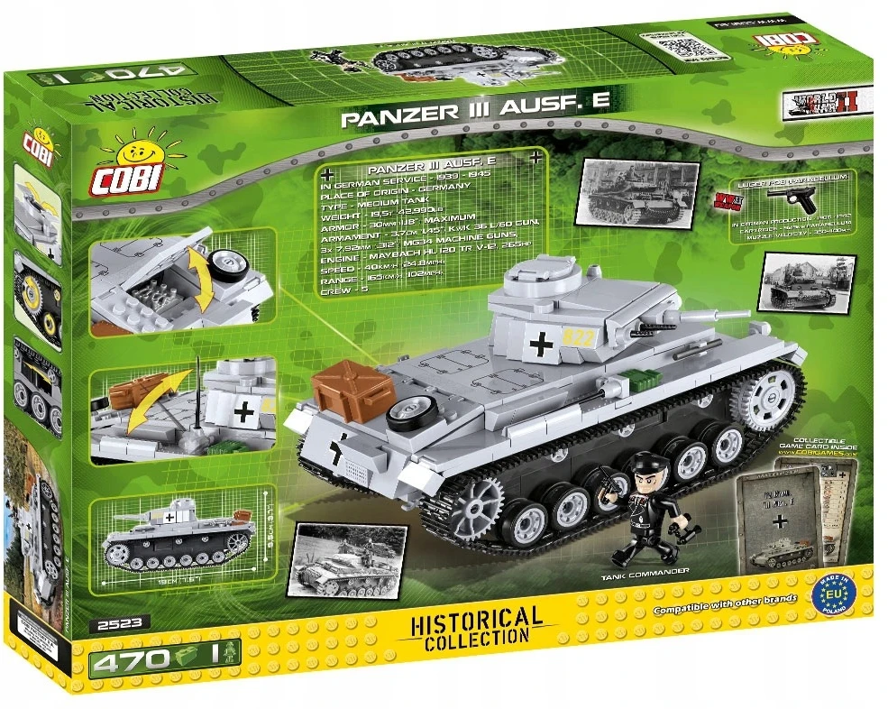 COBI SMALL ARMY 2523 PZKPFW III AUSF.E 475 KL.