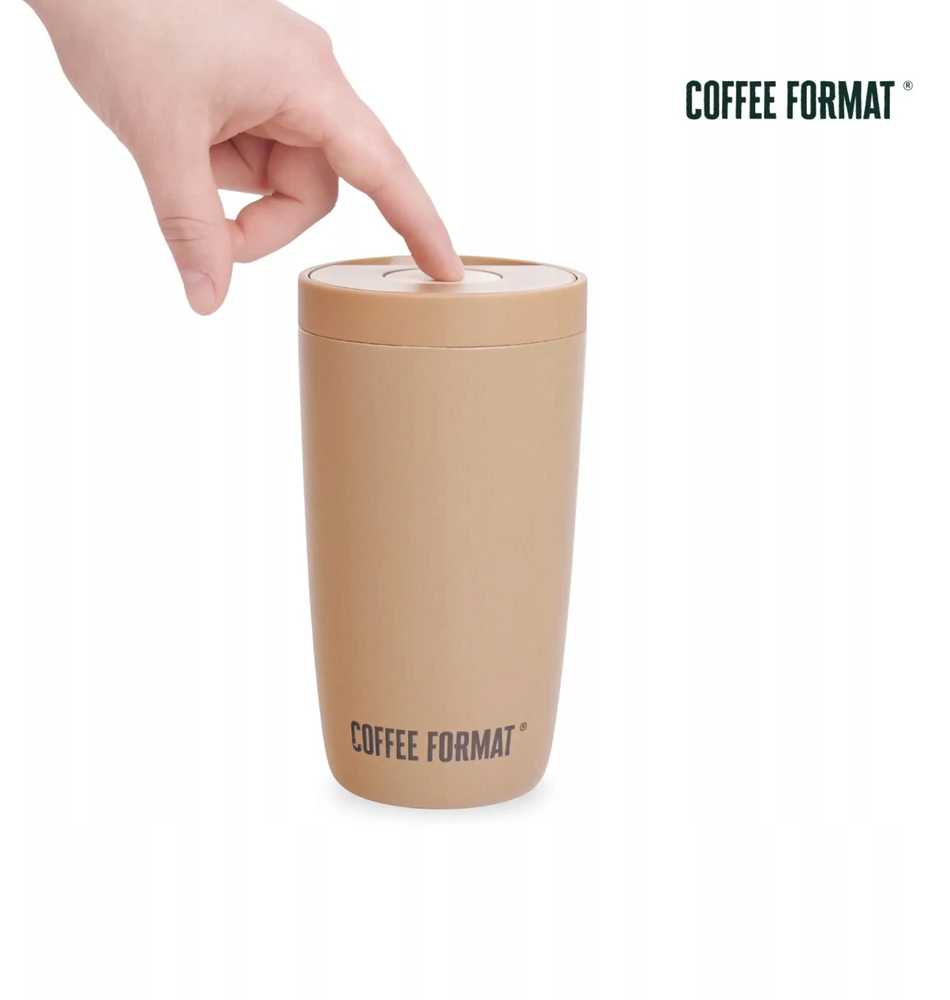 Coffee Format Brown termopuodelis su pasaulio žemėlapio motyvu, 350 ml