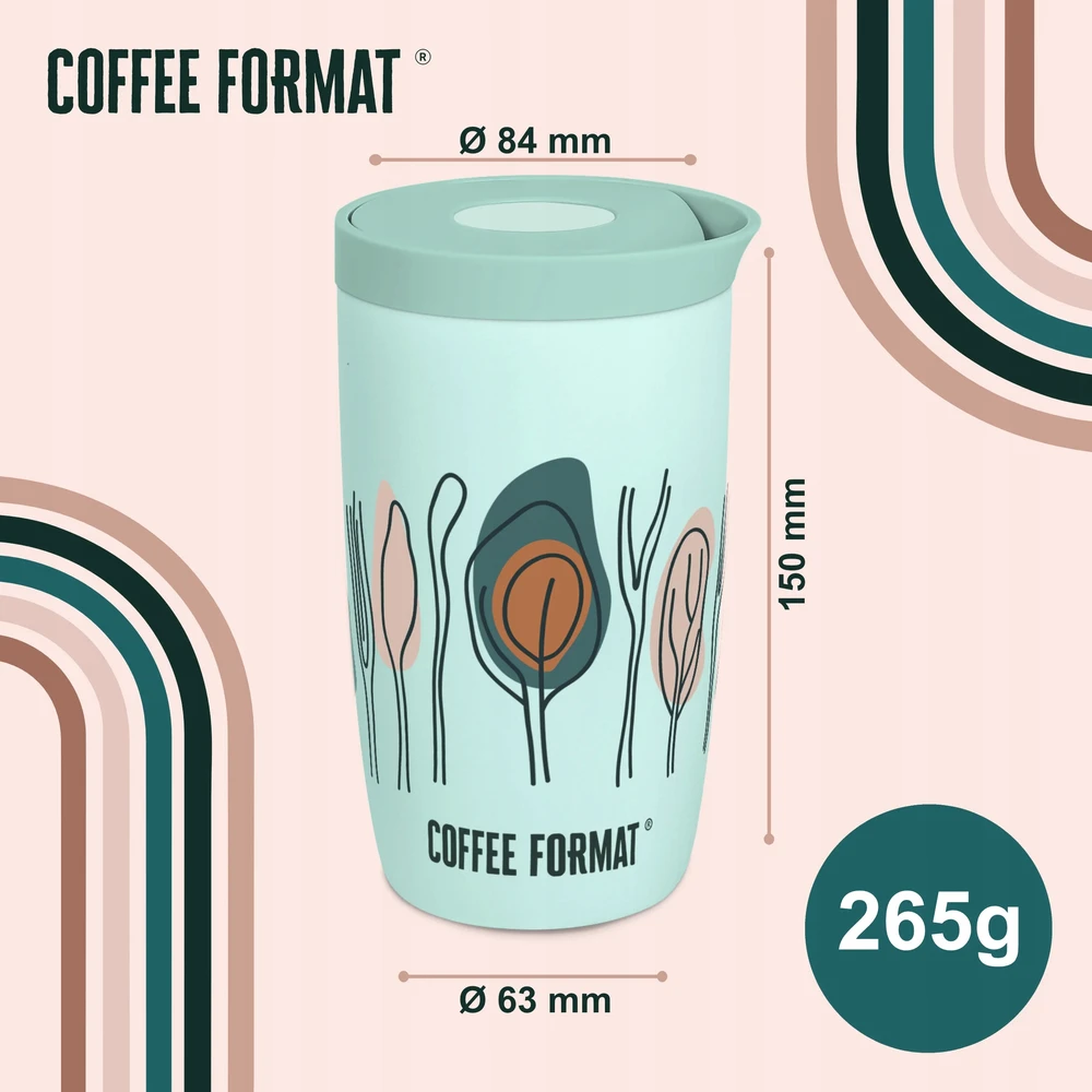 Coffee Format Brown termopuodelis su pasaulio žemėlapio motyvu, 350 ml