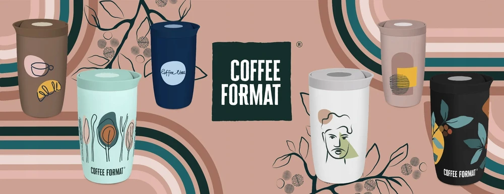 Coffee Format Juodas termosas su augalų motyvu 350 ml