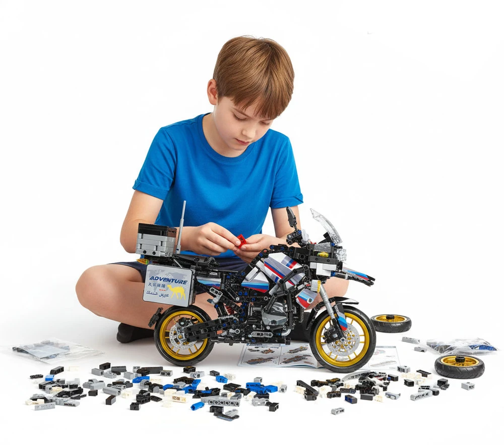 Coil KONSTRUKCINIAI BLAKAI SPORTINIS RINKINYS MOTOCIKLAS 1424 ELEMENTAI RITĖS ELEMENTAI