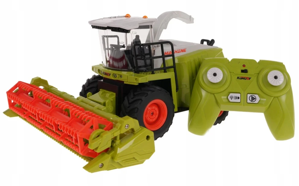 COIL Nuotolinio valdymo kombaino žaislas su nuotolinio valdymo pultu, šviesa ir garsu, mastelis 1:24
