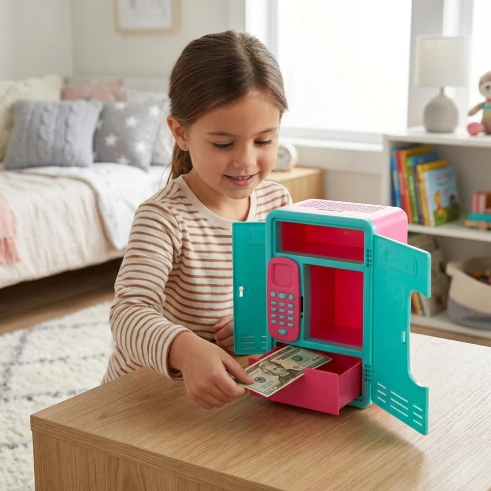 Coil PIGGY BANK MERGAITEI SEIFAS SU PIN SLAPTAŽODŽIO SLAPTA SPINTELĖ SU lipdukais