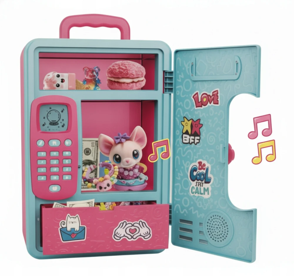 Coil PIGGY BANK MERGAITEI SEIFAS SU PIN SLAPTAŽODŽIO SLAPTA SPINTELĖ SU lipdukais
