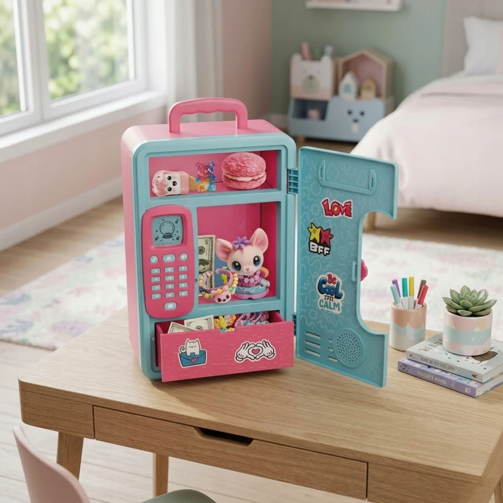 Coil PIGGY BANK MERGAITEI SEIFAS SU PIN SLAPTAŽODŽIO SLAPTA SPINTELĖ SU lipdukais