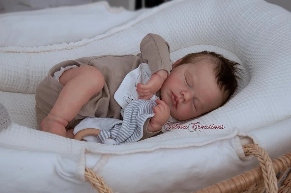 Cokela 19 colių kūno silikono Reborn Doll Boy cai lėlė