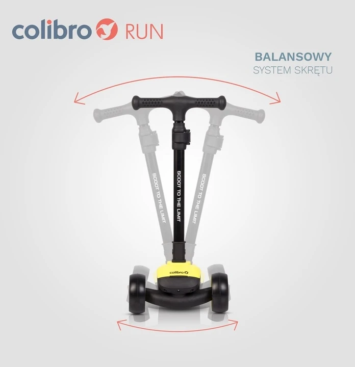Colibro Triratis paspirtukas vaikams RUN BALANCED Lights Compact Lightweight Didelis
