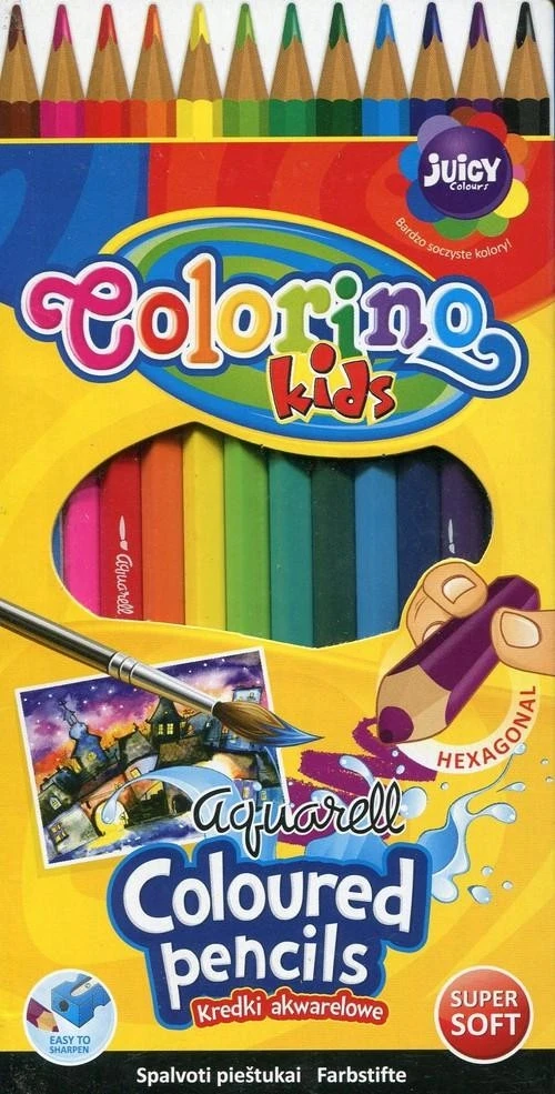 Colorino akvarelinės kreidelės 12 spalvų su teptuku