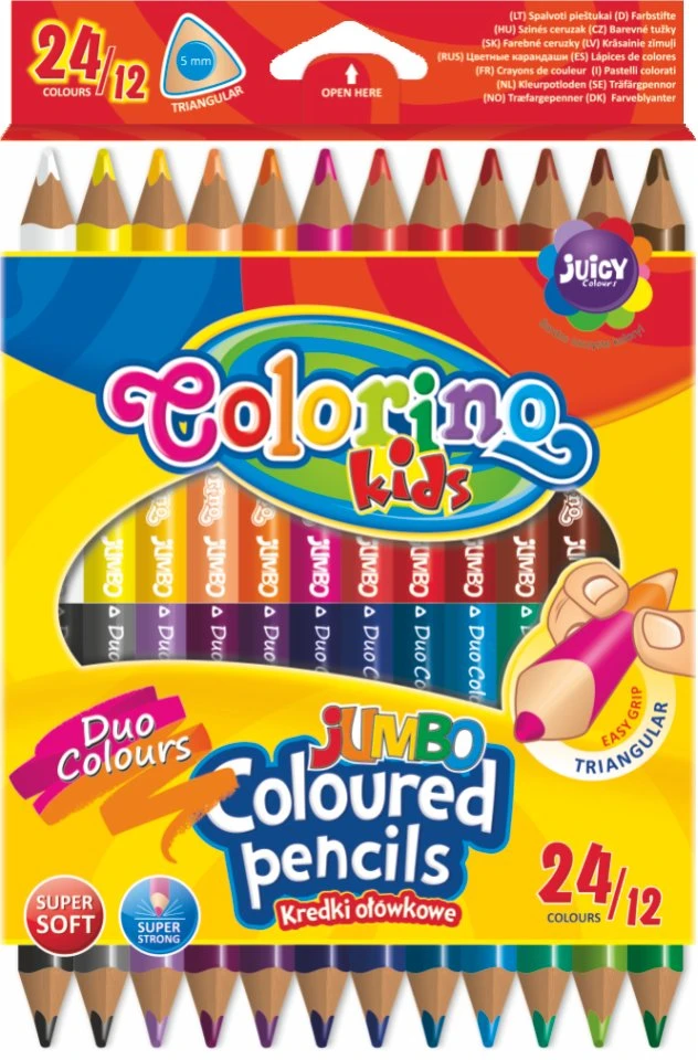 Colorino Dvipusės Jumbo kreidelės, 24 vnt. (48 spalvos)