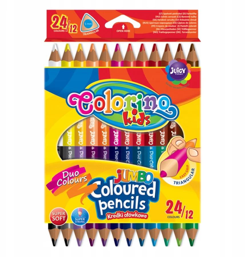 Colorino Dvipusės Jumbo kreidelės, 24 vnt. (48 spalvos)