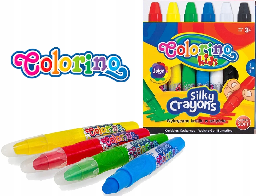 Išsukamos kreidelės 3 in1 COLORINO, 6 spalvos