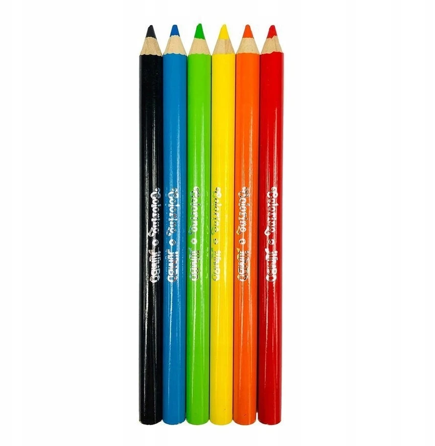 Colorino Kids Jumbo pieštukinės kreidelės, 6 spalvos + drožtukas