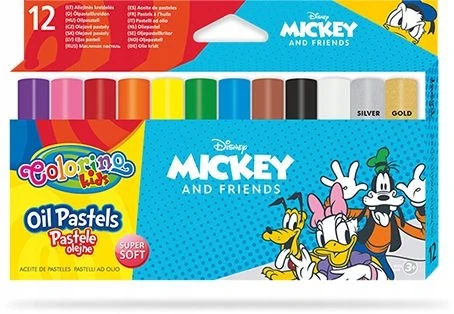 Colorino Kids Mickey trikampės aliejinės pastelės 12 spalvų - Patio