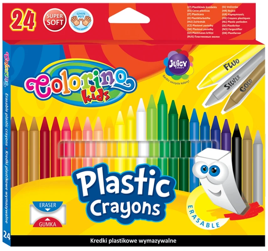 Trinamos plastikinės kreidelės Colorino Kids 24 spalvų